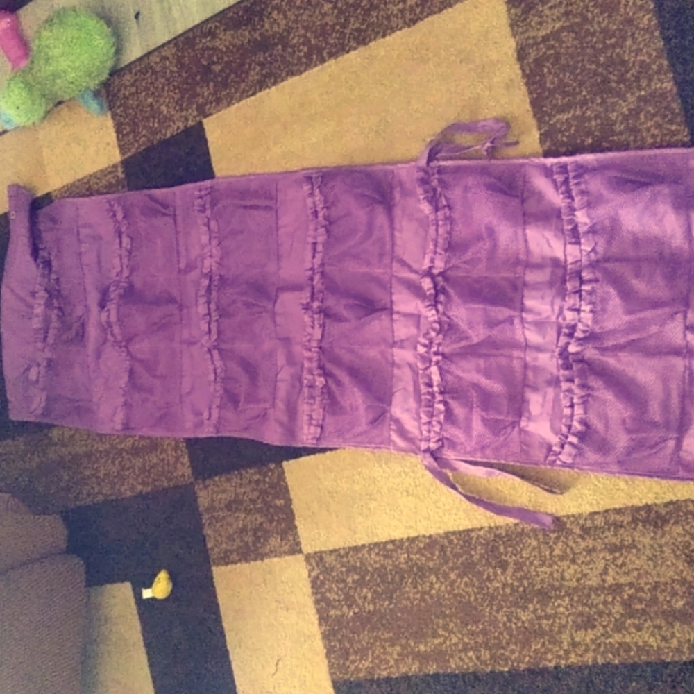 Purple hanging shoe rack